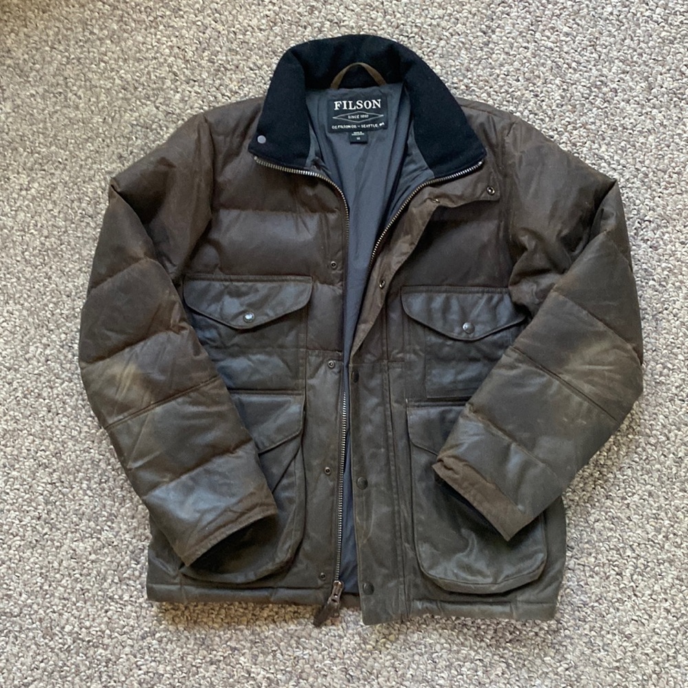 Filson Down Cruiser Jacket Dark Otter XS Waxed Canvas